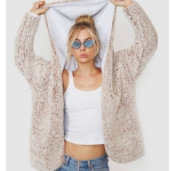 Sweaters - 2 in 1 REVERSIBLE TEDDY COAT FAUX FUR JACKET